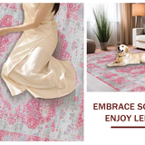Ultra Soft Area Rug, Non Slip, Stain Resistant, Washable Area Rugs for Living Room, Bedroom, Luxurious Ombre Floral Arrangement(Pink)