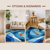 Eclectic Vibrant Abstract Motif(Blue)