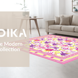 Ultra Soft Area Rug, Non Slip, Stain Resistant, Washable Area Rugs for Living Room, Bedroom, Festive Cute Holiday Pattern Play(Pink)