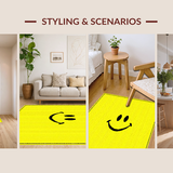 Ultra Soft Area Rug, Non Slip, Stain Resistant, Washable Area Rugs for Living Room, Bedroom, Charming Animated Face Concept(Yellow)