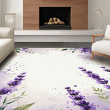 Ultra Soft Area Rug, Non Slip, Stain Resistant, Washable Area Rugs for Living Room, Bedroom, Lavish Watercolor Garden Fusion(Purple)