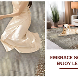 Ultra Soft Area Rug, Non Slip, Stain Resistant, Washable Area Rugs for Living Room, Bedroom, Luxurious Vintage Cattle Design(Beige)