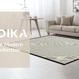 Ultra Soft Area Rug, Non Slip, Stain Resistant, Washable Area Rugs for Living Room, Bedroom, Subtle Black Cotton Contrast(White)