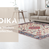 Ultra Soft Area Rug, Non Slip, Stain Resistant, Washable Area Rugs for Living Room, Bedroom, Elegant Softened Botanical Motif(White)