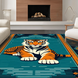 Ultra Soft Area Rug, Non Slip, Stain Resistant, Washable Area Rugs for Living Room, Bedroom, Vibrant Soft Animal Aesthetic(Blue)