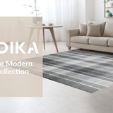 Ultra Soft Area Rug, Non Slip, Stain Resistant, Washable Area Rugs for Living Room, Bedroom, Luxurious Black and White Symmetry(Gray)