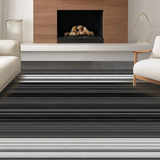 Ultra Soft Area Rug, Non Slip, Stain Resistant, Washable Area Rugs for Living Room, Bedroom, Rustic Reversible Patterned Textiles(Black)