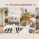 Contemporary Black and Beige Contrast(Beige)