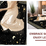 Ultra Soft Area Rug, Non Slip, Stain Resistant, Washable Area Rugs for Living Room, Bedroom, Dark Romantic Celestial Motif(Black)