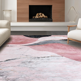 Ultra Soft Area Rug, Non Slip, Stain Resistant, Washable Area Rugs for Living Room, Bedroom, Stylish Irregular Pattern in Soft Tones(Pink)