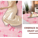 Ultra Soft Area Rug, Non Slip, Stain Resistant, Washable Area Rugs for Living Room, Bedroom, Aesthetic Pink Bows Soft Carpet for Rooms Coquette Area Rug(Pink)