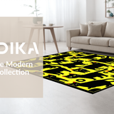 Ultra Soft Area Rug, Non Slip, Stain Resistant, Washable Area Rugs for Living Room, Bedroom, Contemporary Minimalist Cat Design(Black)