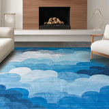 Ultra Soft Area Rug, Non Slip, Stain Resistant, Washable Area Rugs for Living Room, Bedroom, Contemporary Cool Hue Arrangement(Blue)