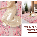 Ultra Soft Area Rug, Non Slip, Stain Resistant, Washable Area Rugs for Living Room, Bedroom, Charming Pastel Floral Aesthetic(Pink)