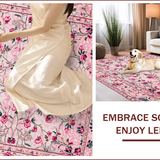 Ultra Soft Area Rug, Non Slip, Stain Resistant, Washable Area Rugs for Living Room, Bedroom, Charming Pastel Floral Elegance(Pink)