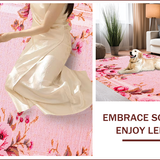 Ultra Soft Area Rug, Non Slip, Stain Resistant, Washable Area Rugs for Living Room, Bedroom, Faux Wool Pink Accent Rug for Home Office(Pink)
