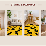 Ultra Soft Area Rug, Non Slip, Stain Resistant, Washable Area Rugs for Living Room, Bedroom, Gothic Horror Coffin(Yellow)