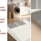 Ultra Soft Area Rug, Non Slip, Stain Resistant, Washable Area Rugs for Living Room, Bedroom, Tranquil Modern Organic Patterns(White)
