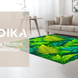 Ultra Soft Area Rug, Non Slip, Stain Resistant, Washable Area Rugs for Living Room, Bedroom, Quirky Abstract Floral Arrangement(Green)