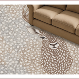Ultra Soft Area Rug, Non Slip, Stain Resistant, Washable Area Rugs for Living Room, Bedroom, Animal Pattern Neutral Bedroom Medium Pile Rug(Beige)