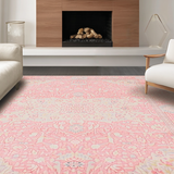 Ultra Soft Area Rug, Non Slip, Stain Resistant, Washable Area Rugs for Living Room, Bedroom, Rustic Earthy Toned Symmetry(Pink)