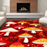 Radiant Textured Mushroom Composition(Red)