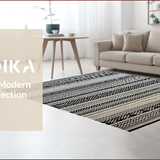 Ultra Soft Area Rug, Non Slip, Stain Resistant, Washable Area Rugs for Living Room, Bedroom, Stylish Minimalist Patterned Piece(Black)