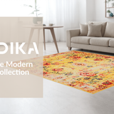 Ultra Soft Area Rug, Non Slip, Stain Resistant, Washable Area Rugs for Living Room, Bedroom, Cozy Pastel Floral Dreamscape(Yellow)
