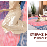 Ultra Soft Area Rug, Non Slip, Stain Resistant, Washable Area Rugs for Living Room, Bedroom, Dynamic Modern Boho Colorful Pattern(Pink)