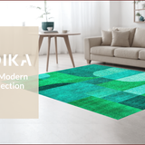 Ultra Soft Area Rug, Non Slip, Stain Resistant, Washable Area Rugs for Living Room, Bedroom, Modern Abstract Green Turquoise Living Room Rug(Green)
