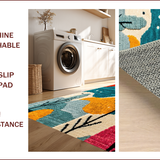 Ultra Soft Area Rug, Non Slip, Stain Resistant, Washable Area Rugs for Living Room, Bedroom, Whimsical Multi-Color Kitchen Floor Mat Set(Blue)