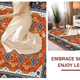 Ultra Soft Area Rug, Non Slip, Stain Resistant, Washable Area Rugs for Living Room, Bedroom, Timeless Vintage Botanical Design(Orange)