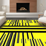 Ultra Soft Area Rug, Non Slip, Stain Resistant, Washable Area Rugs for Living Room, Bedroom, Bold Graphic Black and Cream(Yellow)
