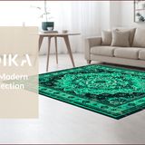 Ultra Soft Area Rug, Non Slip, Stain Resistant, Washable Area Rugs for Living Room, Bedroom, Non-Shedding Medallion Living Room Area Carpet(Blue)