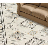 Ultra Soft Area Rug, Non Slip, Stain Resistant, Washable Area Rugs for Living Room, Bedroom, Stylish Rustic Ogee Pattern(Beige)