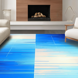 Ultra Soft Area Rug, Non Slip, Stain Resistant, Washable Area Rugs for Living Room, Bedroom, Contemporary Light Blue Elegance(Blue)