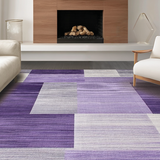 Ultra Soft Area Rug, Non Slip, Stain Resistant, Washable Area Rugs for Living Room, Bedroom, Luxurious Trellis Style Arrangement(Purple)