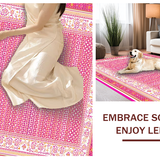 Ultra Soft Area Rug, Non Slip, Stain Resistant, Washable Area Rugs for Living Room, Bedroom, Minimalist Cream and Pink Harmony(Pink)
