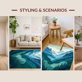 Elegant Scenic Landscape Motif(Blue)