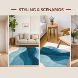 Elegant Blue Toned Artful Design(Beige)