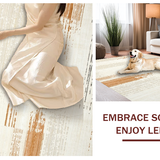 Ultra Soft Area Rug, Non Slip, Stain Resistant, Washable Area Rugs for Living Room, Bedroom, Chic Contemporary Faux Hide Style(Beige)