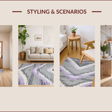 Ultra Soft Area Rug, Non Slip, Stain Resistant, Washable Area Rugs for Living Room, Bedroom, Charming Pastel Geometric Inspiration(Gray)