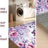 Ultra Soft Area Rug, Non Slip, Stain Resistant, Washable Area Rugs for Living Room, Bedroom, Vibrant Springtime Nature Embrace(Purple)