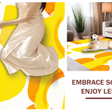 Ultra Soft Area Rug, Non Slip, Stain Resistant, Washable Area Rugs for Living Room, Bedroom, Vibrant Abstract Color Palette(Yellow)