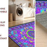 Ultra Soft Area Rug, Non Slip, Stain Resistant, Washable Area Rugs for Living Room, Bedroom, Vivid Hippie Artful Geometry(Purple)