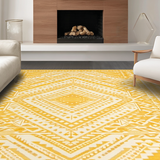 Ultra Soft Area Rug, Non Slip, Stain Resistant, Washable Area Rugs for Living Room, Bedroom, Radiant Yellow Geometric Style(Yellow)