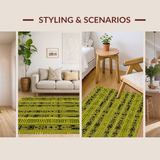 Ultra Soft Area Rug, Non Slip, Stain Resistant, Washable Area Rugs for Living Room, Bedroom, Dynamic Faux Fur Textures(Gold)