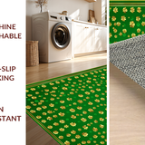Ultra Soft Area Rug, Non Slip, Stain Resistant, Washable Area Rugs for Living Room, Bedroom, Rustic Four-Leaf Clover Motif(Green)