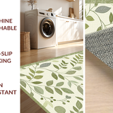 Ultra Soft Area Rug, Non Slip, Stain Resistant, Washable Area Rugs for Living Room, Bedroom, Elegant Earthy Leaf Design(Beige)