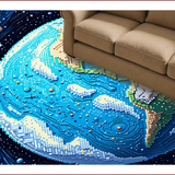 Ultra Soft Area Rug, Non Slip, Stain Resistant, Washable Area Rugs for Living Room, Bedroom, Non-Slip Geographic Carpet for Living Room(Blue)